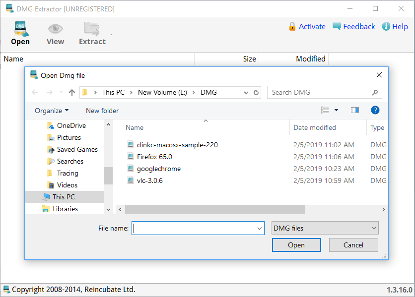 how to open dmg file in windows vista